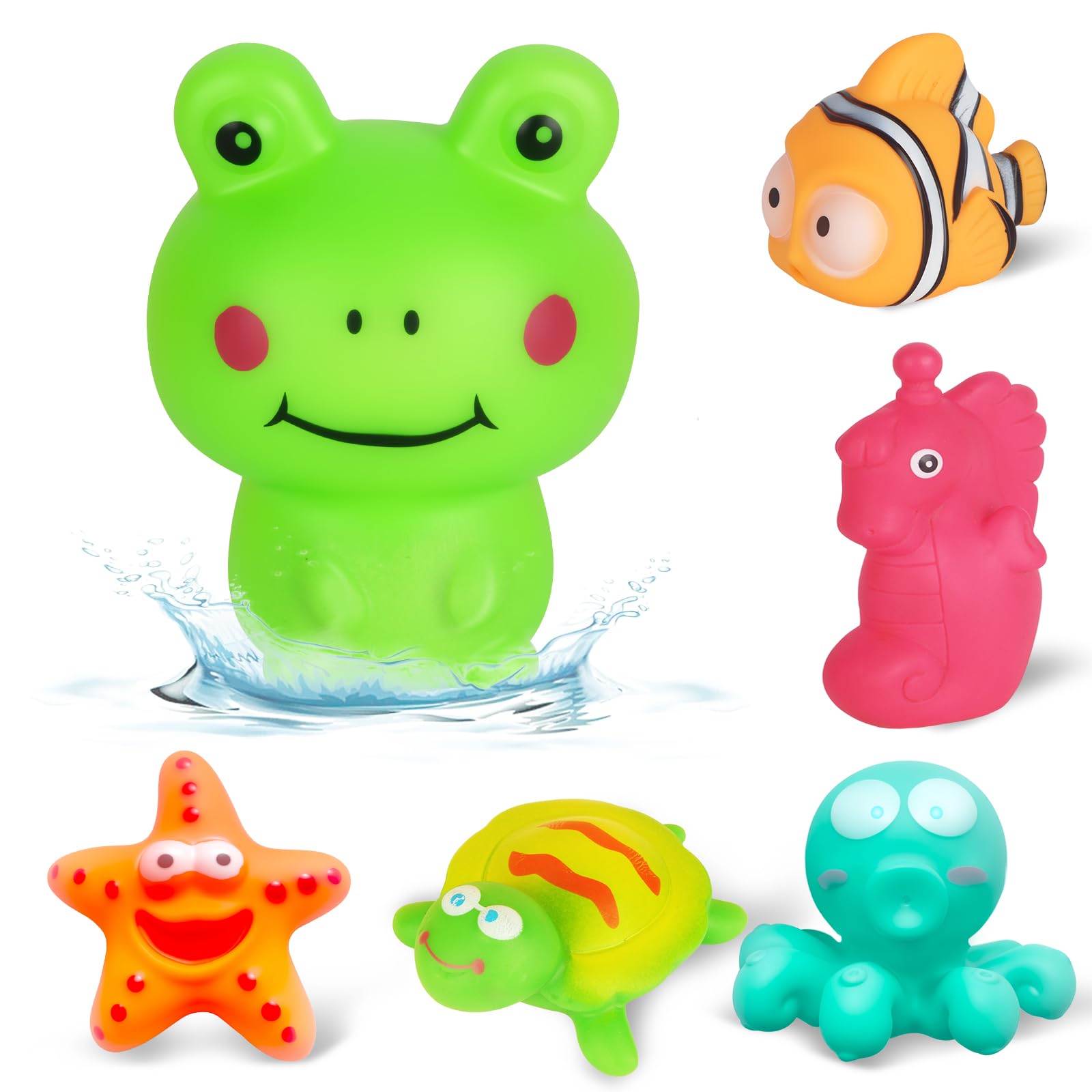 Baby Bath Toys for 1 Year Old 6 Pack Dinosaur Toddler Bath Toys for 1 2 3 4 Year Olds No Hole Mold Free Water Toys for Swimming Pool Toys for Boys Girls — view 9