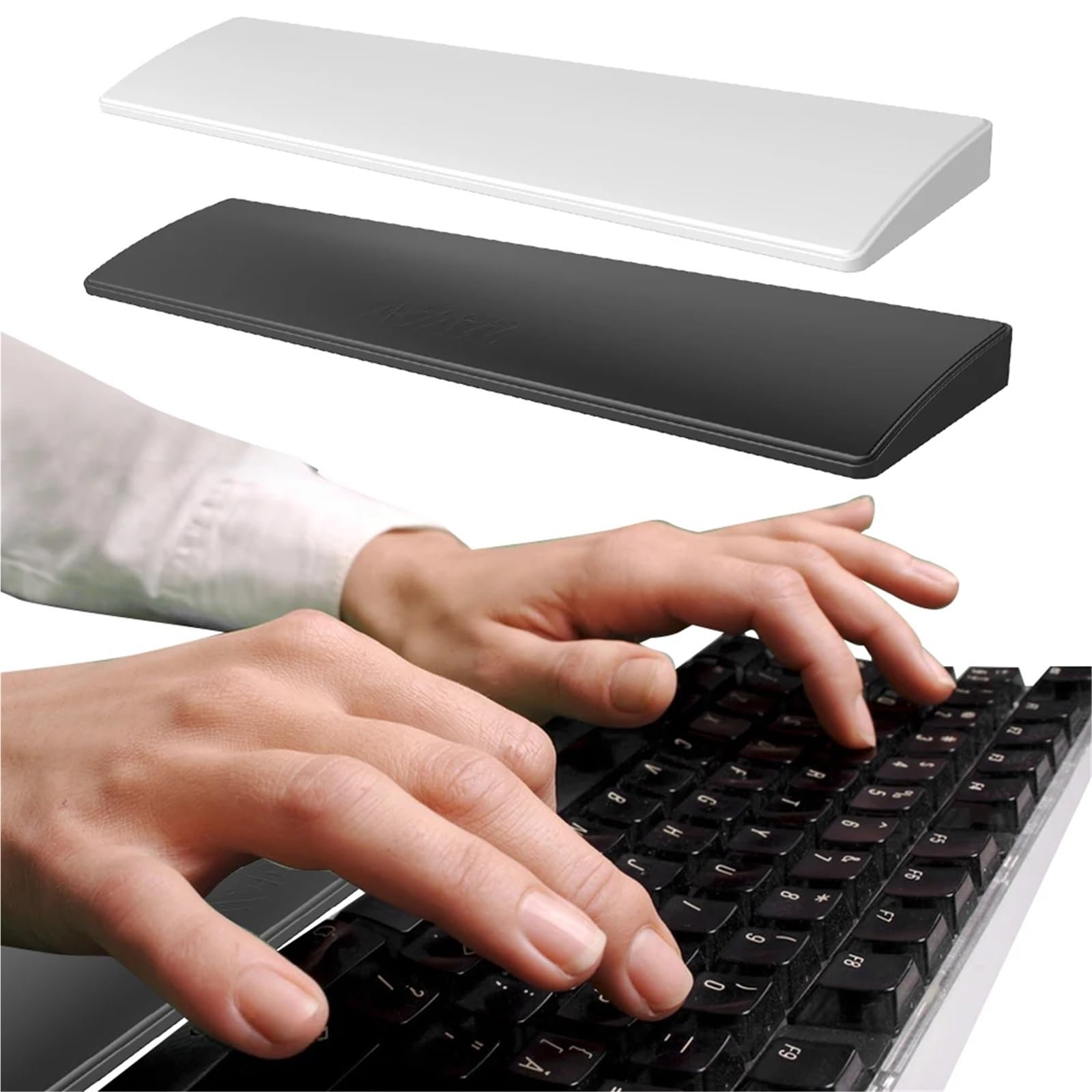 Poggiapolsi 81 tasti Supporto for le mani in memory foam morbido Base ergonomica in gomma antiscivolo Poggiapolsi stabile for lunghe ore di lavoro Studio Gioco(White)