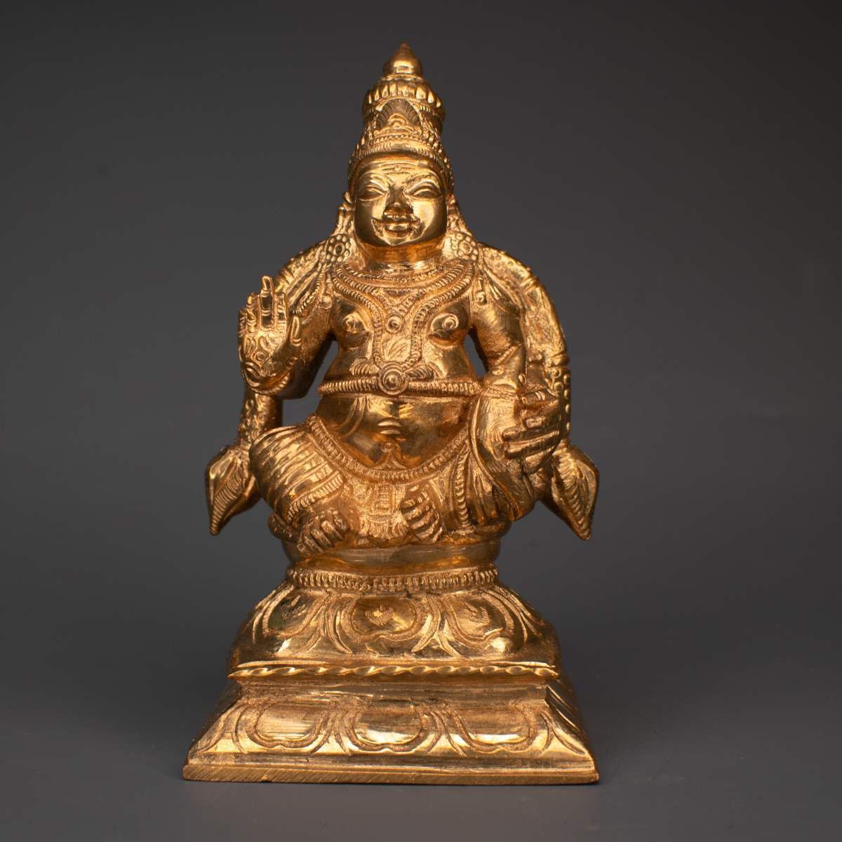 Idole de Kubera Murthy en Panchaloha de 12,7 cm pour une décoration d'exception