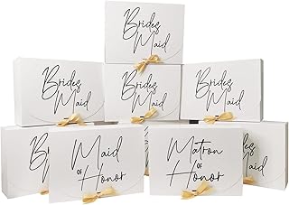 10 Pack Bridesmaid Proposal Box Set with Ribbon,Maid of Honor Proposal Box Matron of Honor Bridesmaid Gift Boxes for Bridesmaid Proposal Gifts