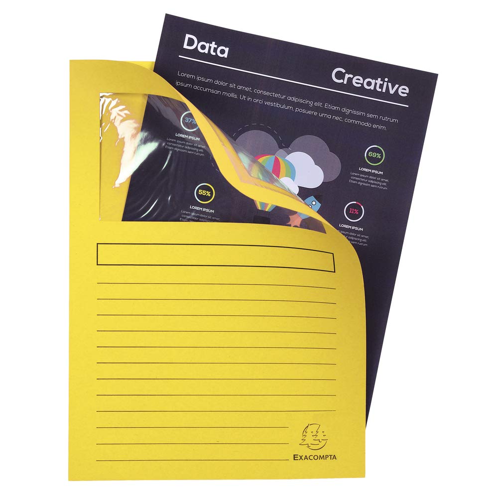 Exacompta - Réf. 50100E - Paquet de 100 chemises à fenêtre sans plastique Forever® 120 g/m² - couleurs vives - 100% recyclées et certifiées Ange Bleu - dimensions 22x31cm pour A4-10 couleurs assorties
