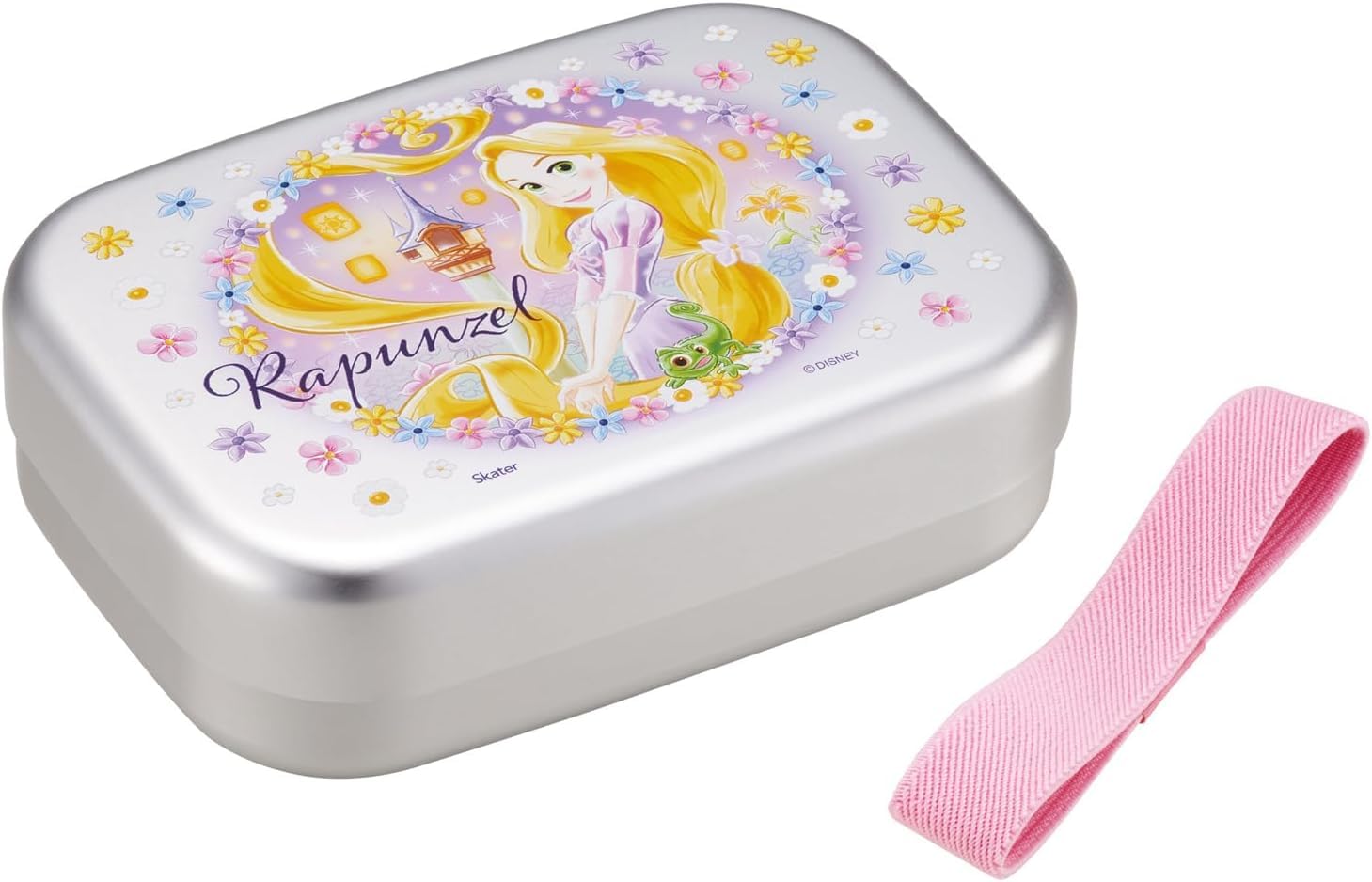 Skater ALB5NV69474 Aluminum Bento Box, 12.5 fl oz (370 ml), For Children, Heat Preservation, Lunch Belt, Made in Japan, Disney 25 Rapunzel on the Tower