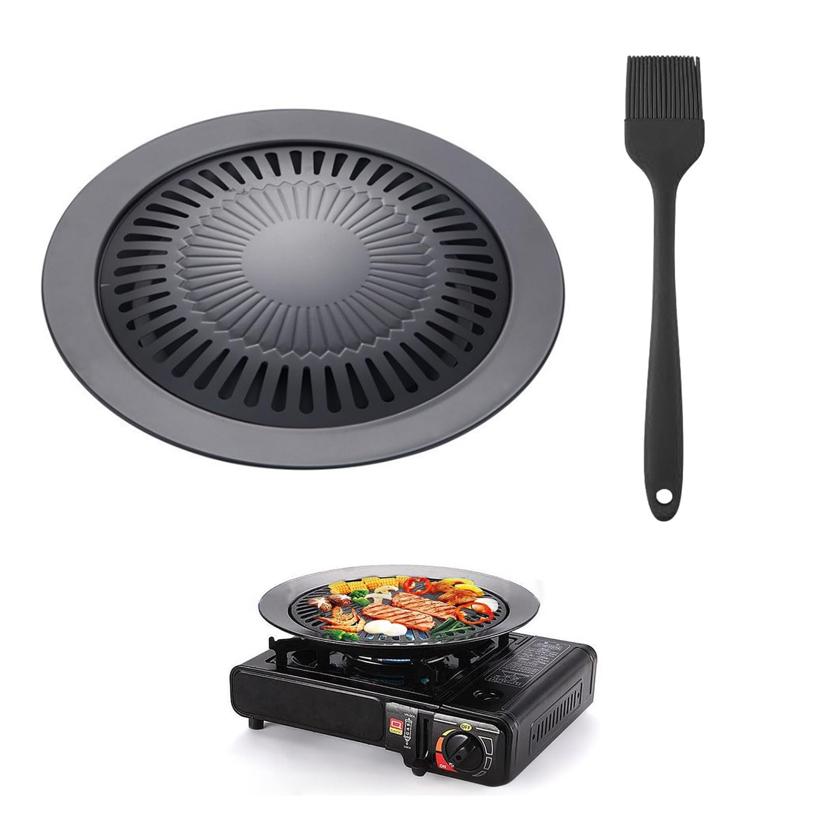 kasanidika 焼肉プレート カセットコンロ用 マルチグリドル 鉄板 BBQ 対応 アウトドア アウトドア 直火 軽量 焚き火 キャンプ お手入れ簡単 家庭用 32cm