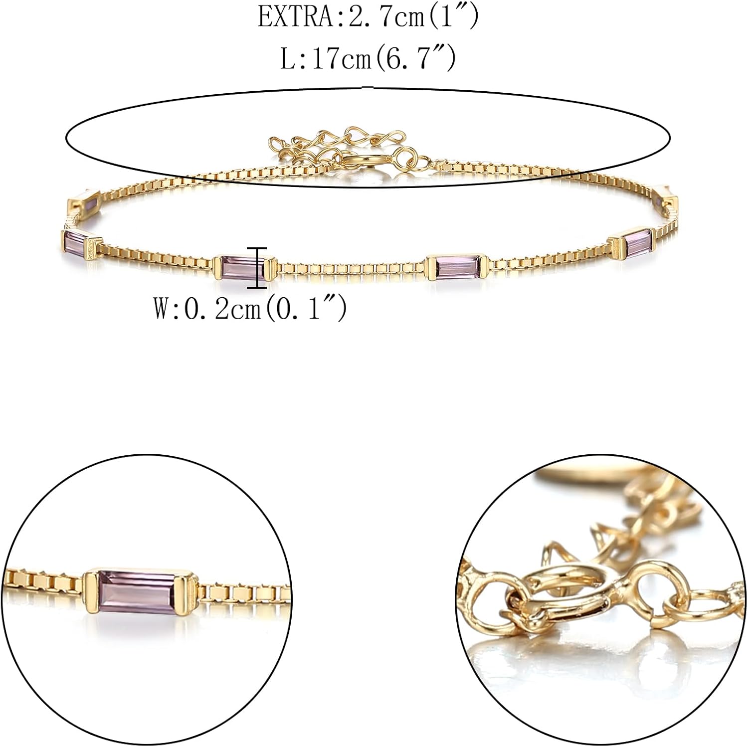 FANZE 925 Sterling Silver Birthstone Bracelets for Women, Bracelets for Women Trendy, Opal Bracelets Cubic Zirconia Bracelets, Birthday Christmas Anniversary Graduation Gifts - Image 5