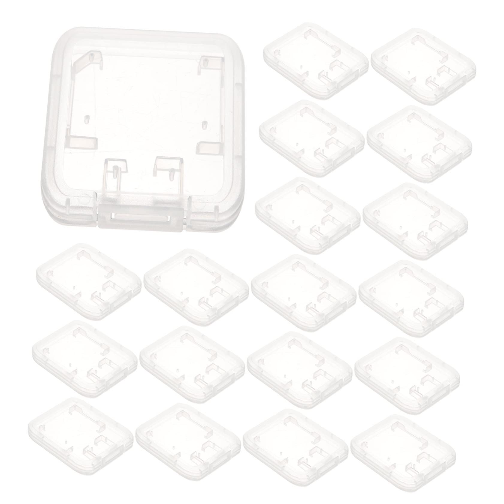 Housoutil 24pcs Transparent Memory Card Storage Cases Card Organizers Lightweight and Portable for Memory and Organization