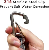 Vista 5 de 2 cuerdas elásticas de 4 pies x 2 + 3 pies para embarcaciones con clip de acero inoxidable accesorios para barcos PWC, amortiguador integrado