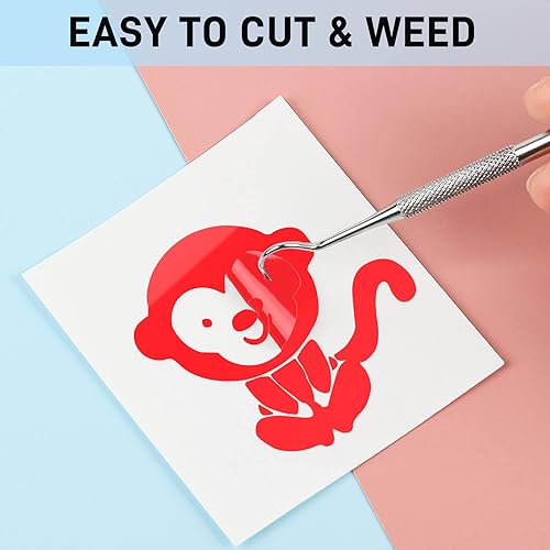 Miniatura 3 de Rollo de vinilo permanente rojo brillante de 12 pulgadas x 42 pies, rollo de vinilo adhesivo permanente para siluetas, cortadores de camafeo,