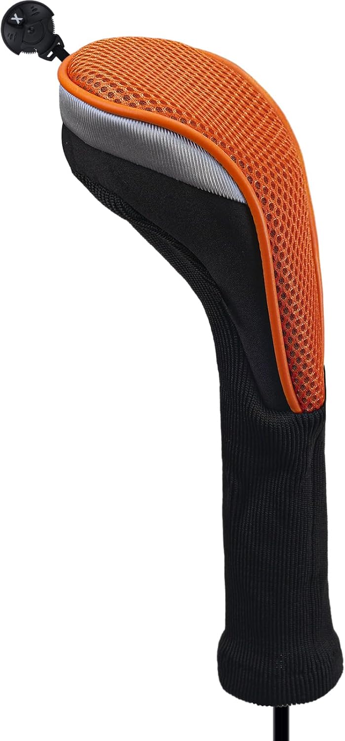 Andux 2pcs/Pack Long Neck Golf Hybrid Club Head Covers Interchangeable No. Tag CTMT-02
