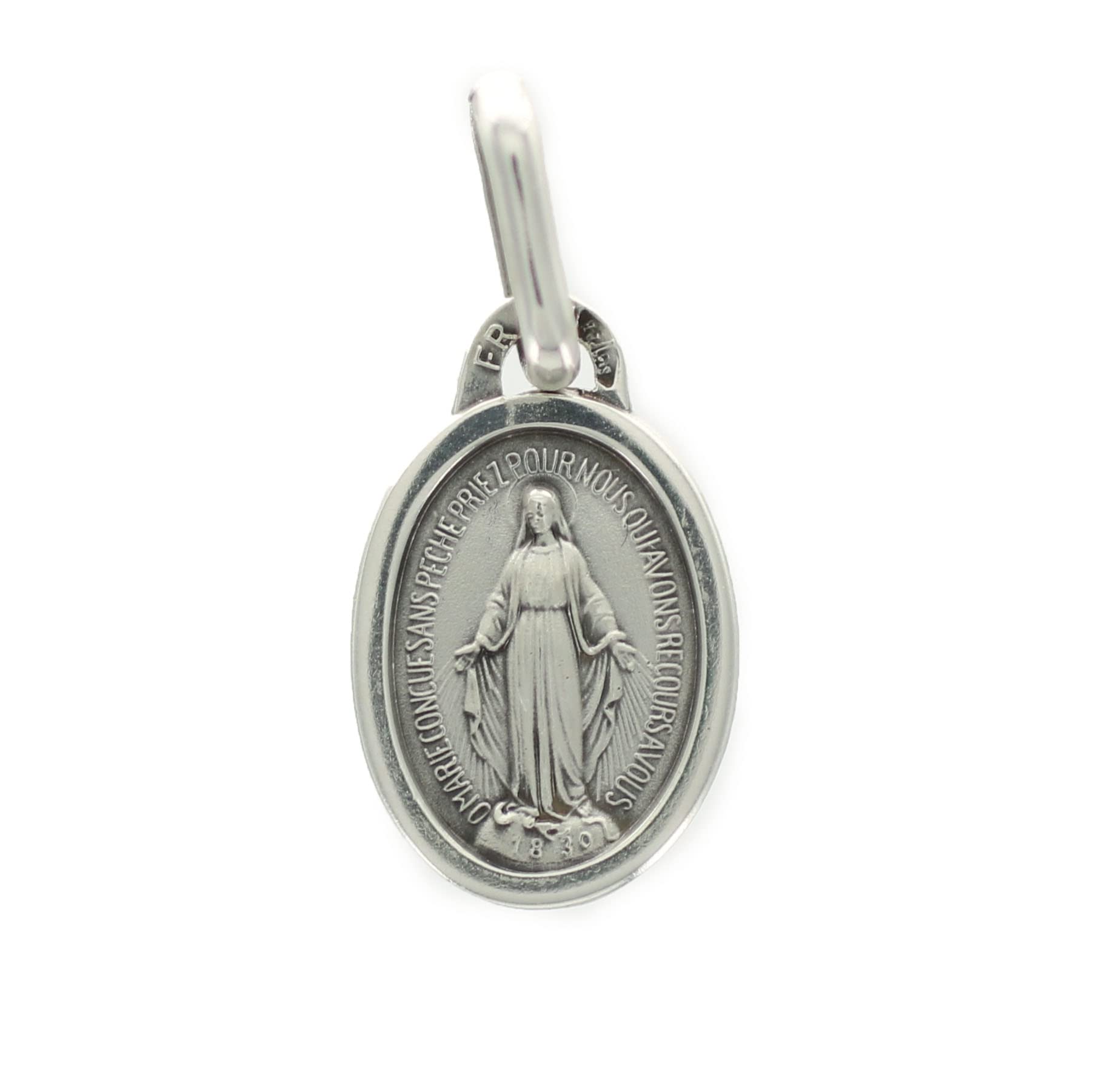 Palais du Rosaire Médaille Miraculeuse ovale en argent 10mm - Médaille et croix Argent - Culte Chrétien en Argent