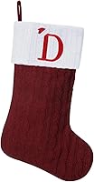 Vista 102 de Medias de Navidad con monograma de punto gris de 19.5 pulgadas. Calcetines de Navidad con inicial personalizadas, decoración de fiesta de Navidad