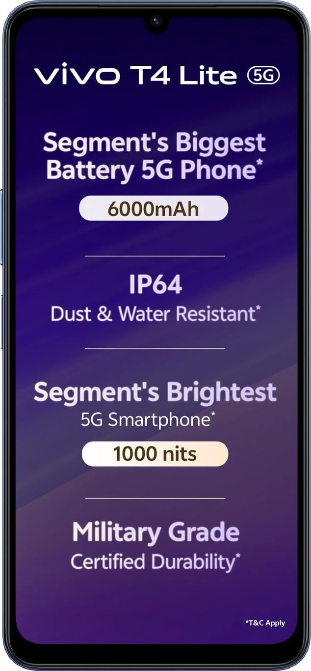 vivo T4 Lite 5G 2026 Charger in The Box Prism Blue 64 GB 4 GB RAM-image-6