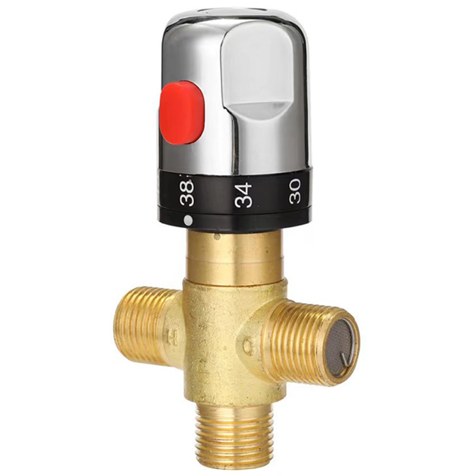 Válvula de mezcladora de ducha termostática de latón ajustable 1/2 válvula de mezcla de agua ideal para baño de baño de cocina