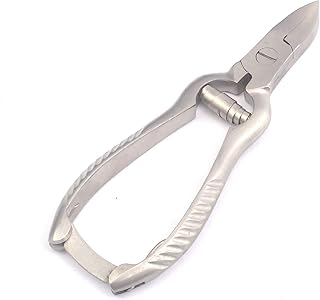 LAJA IMPORTS Professional Quality Stainless Steel Pedicure Toe Nail Nipper with Barrel Spring and Back Lock. Heavy Duty Nail Clipper Perfect for Tough TOENAILS.