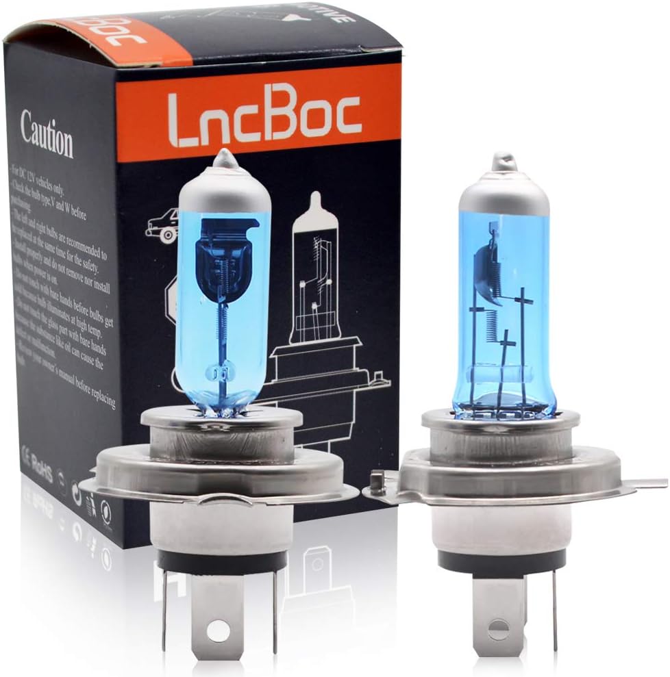 Lncboc H4ハロゲンヘッドライトヘッドランプ60w 55w 自動車交換車のオート4300kのための暖かい白2個セット ハロゲンバルブ 車 バイク Amazon