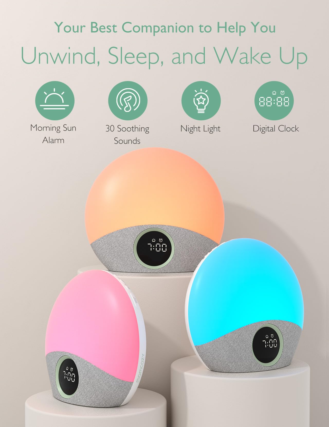 momcozy Zonsopgang Wekker, Wakker Licht v2