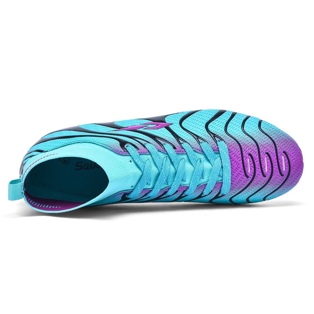 KIUSMETY Soccer Cleats for Mens Womens Lightweight Training Football Shoes Unisex Outdoor High Ankle Sneaker Blue Size 9.5