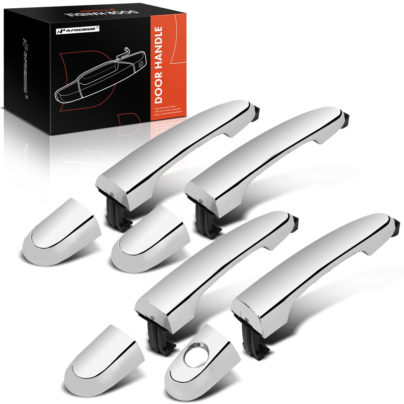 A-Premium Outside Exterior Door Handles Compatible with Kia Sorento 2011 2012 2013 2014 2015, Chrome, 4-PC Set, Front and Rear Driver and Passenger