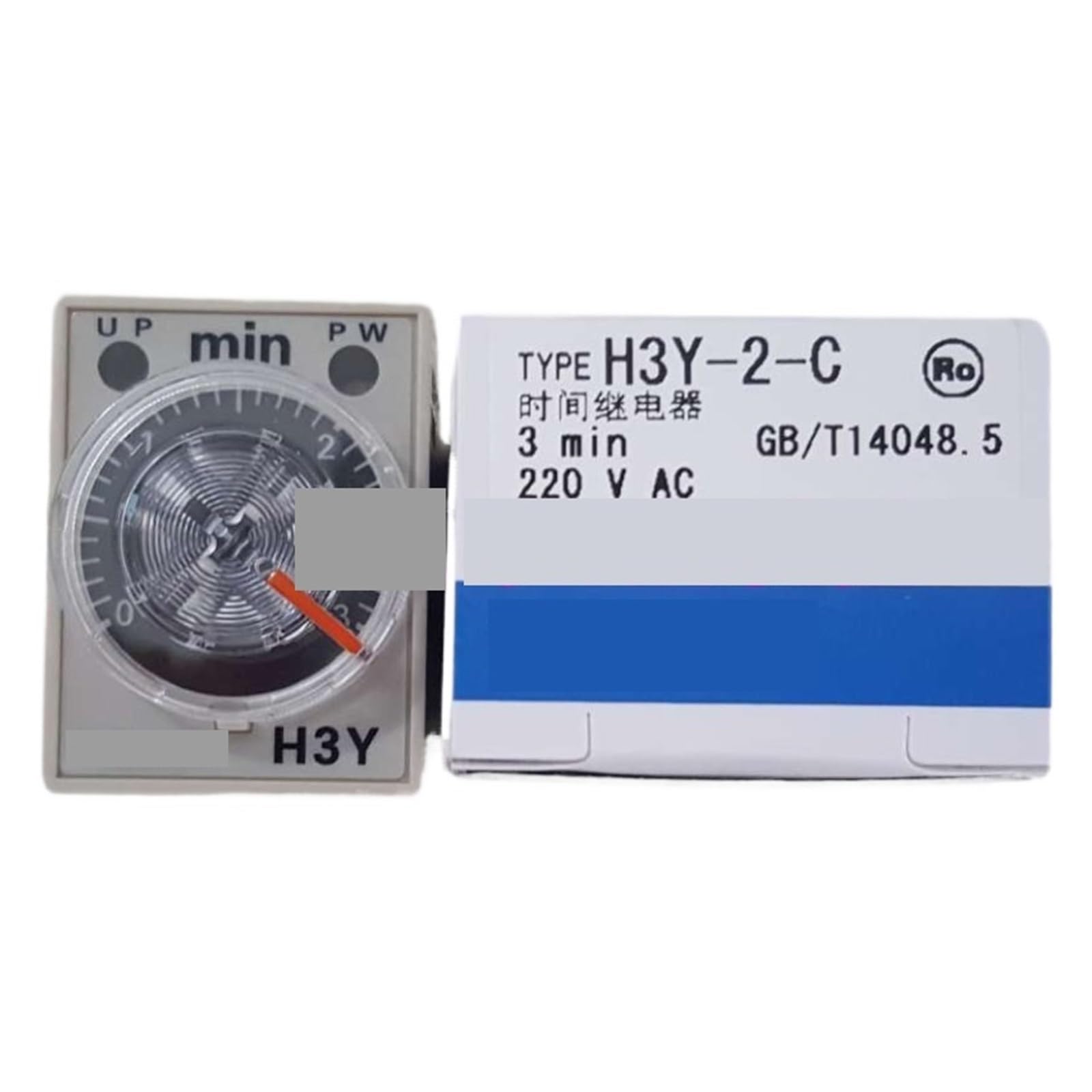 Relais de Temporisation H3Y-2-C 220V Retardateur 3 Min à Double Contact