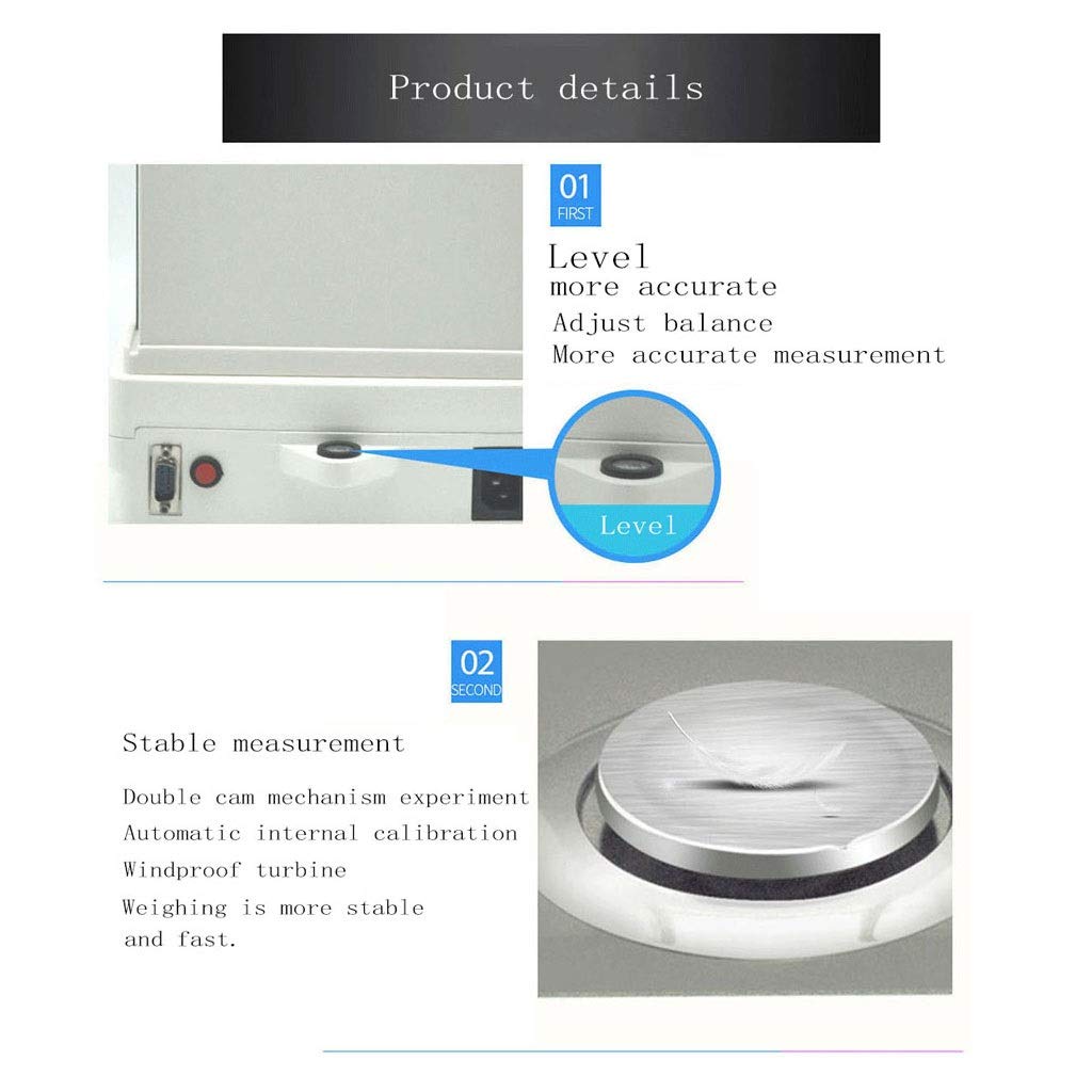 Báscula de Laboratorio, balanza analítica de precisión, electrónica, científica, calibrada en centigramos, para Laboratorios de química y joyería (210g/0.001g)