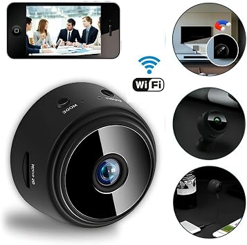 Jouis Wifi Kamera Full HD 1080P Kablosuz Mini–Gizli Güvenlik Kamerası, Şarj Edilebilir Taşınabilir Bebek ve Bakıcı İzleme Kamerası, Harekete Duyarlı,360° Dönebilen Stantlı Gece Görüşlü Casus A9 Kamera