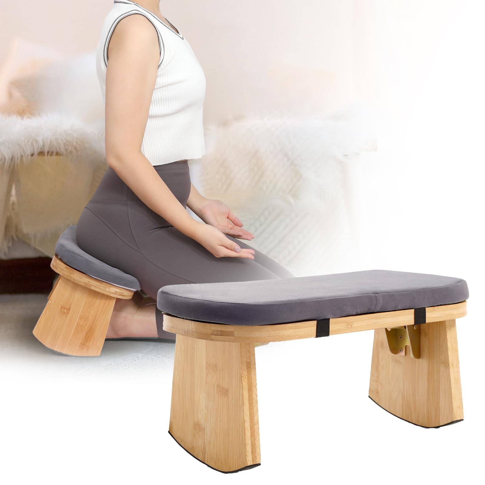 Amazon.com: JFNoraiva Meditation Bench, Folding Meditation Chair