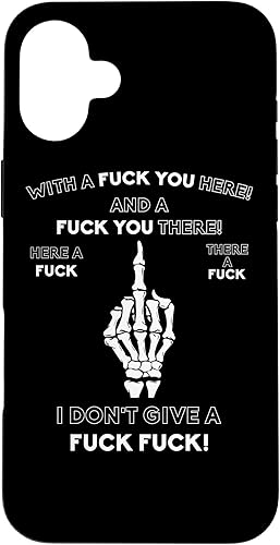 Vista 61 de Funda para iPhone 13 Pro Max Skeleton Middle Finger F You Pun Humor para adultos