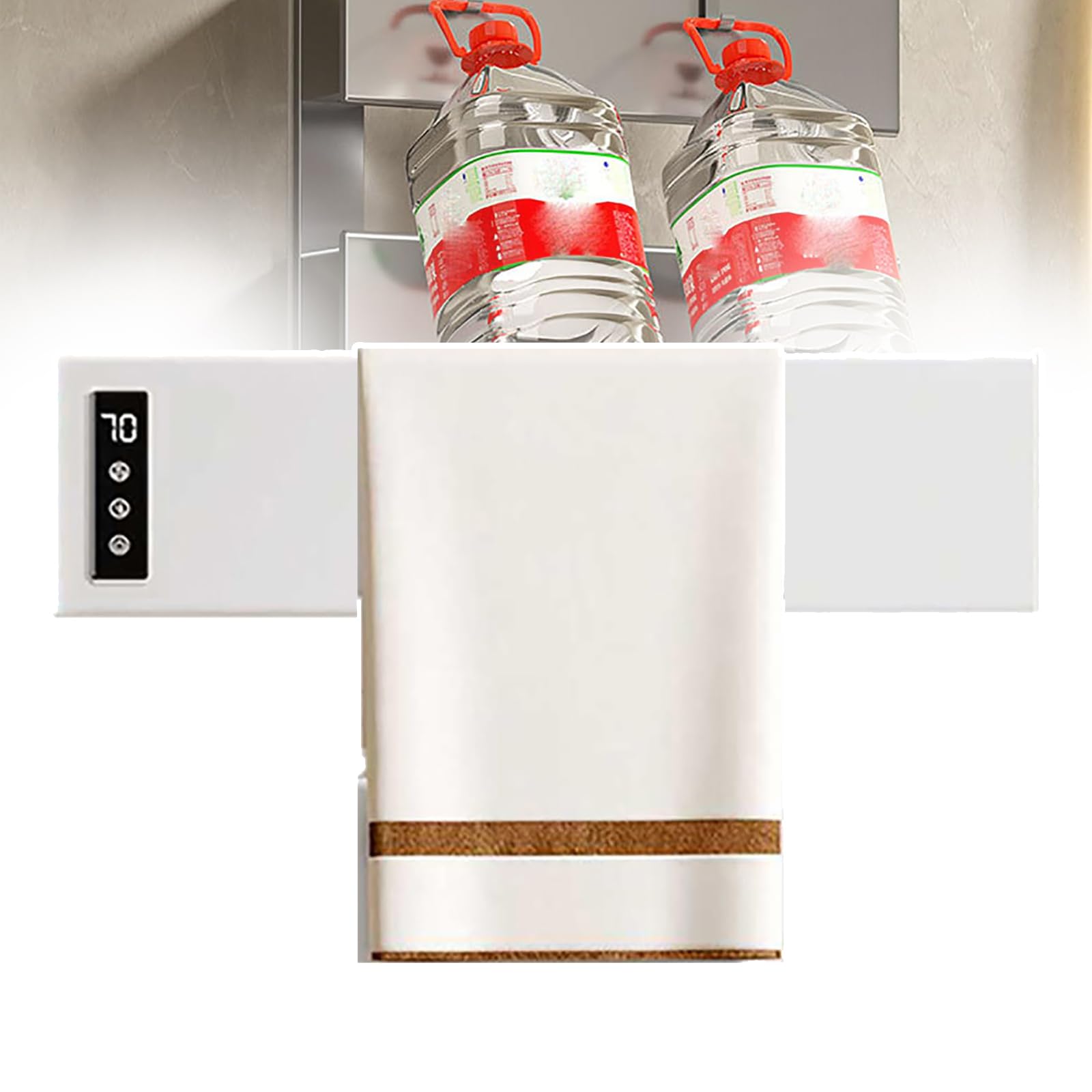 Calentador de toallas eléctrico digital de 1 barra blanca con temporizador de pared