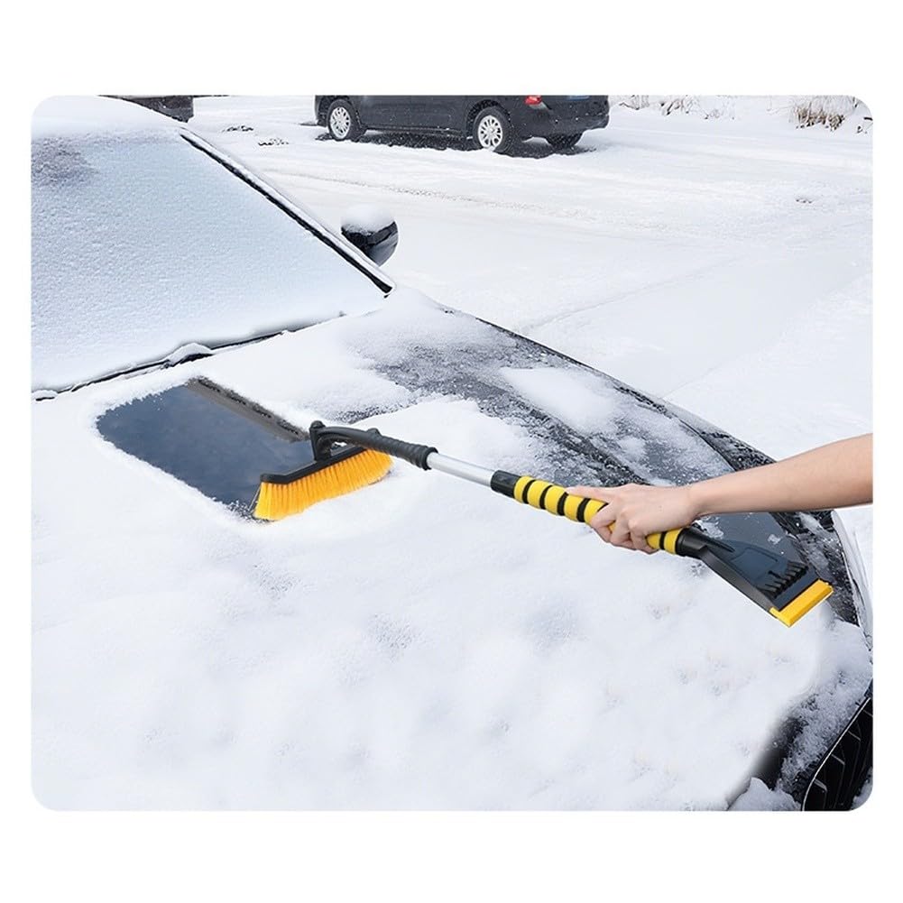 Raschietto da neve con testa staccabile, raschietto per ghiaccio estensibile 78-100 cm, EVA+ABS+alluminio per rimozione neve auto, rosso e grigio
