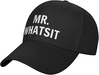 Mr. Whatsit Adjustable Baseball Hat Unisex Adult Trucker Cap Black