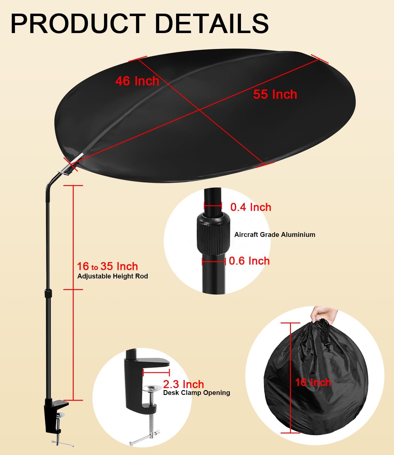 Adjustable Cubicle Shade and Desk Shade, 2025 New Office Cubicle and Desk Shade, Desk Canopy to Block Light and AC Airflow, for Cubicle Cover & Light Shield for Partitions to Block Overhead Light