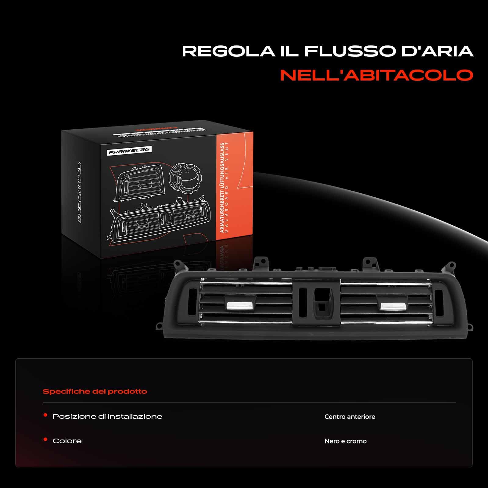 Frankberg Griglia di Valvolaazione Bocchetta dell'aria Compatibile con Serie 5 F10 518-535d xDrive 520-550i xDrive Serie 5 Touring F11 518-535d xDrive 520-550i xDrive Replace# 64229166885