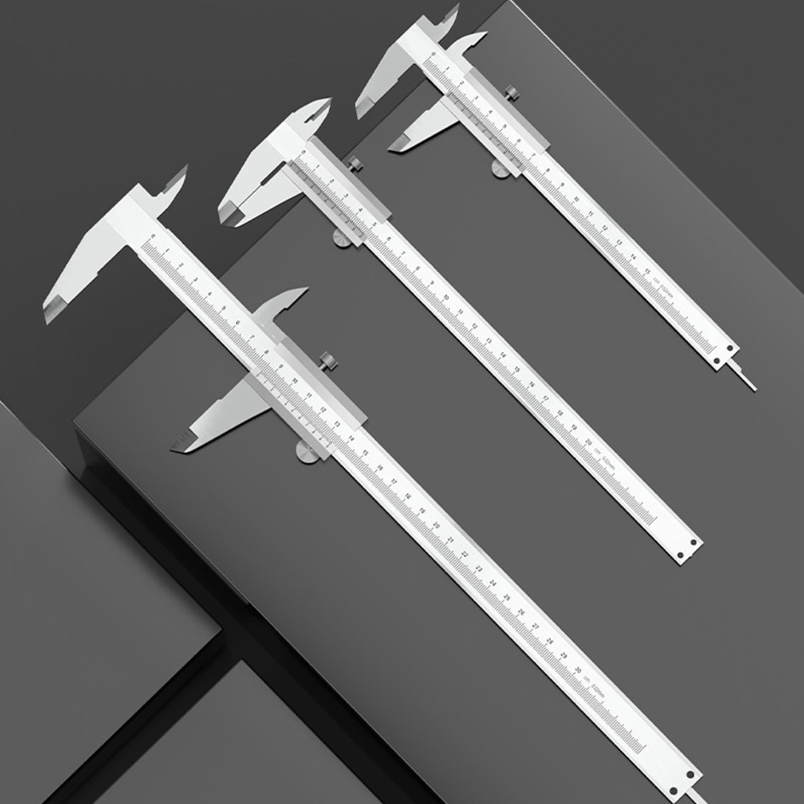 Calibre de acero inoxidable, resolución de 0,02 mm, escala D grabada para aplicaciones de laboratorio y taller, calibrador de taller sin erosión