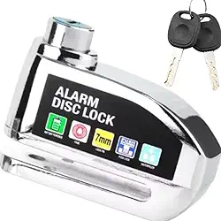 Trava Alarme Cadeado Com Som Trava Freio Disco P/Moto Bike Furto Roubo Motocicleta Compativel com Hornet Xj6 Cbr600 Bmw 850 Cb1000r Cg125 Cg150 Titan 160 Xre190 Xre300 (Cinza)