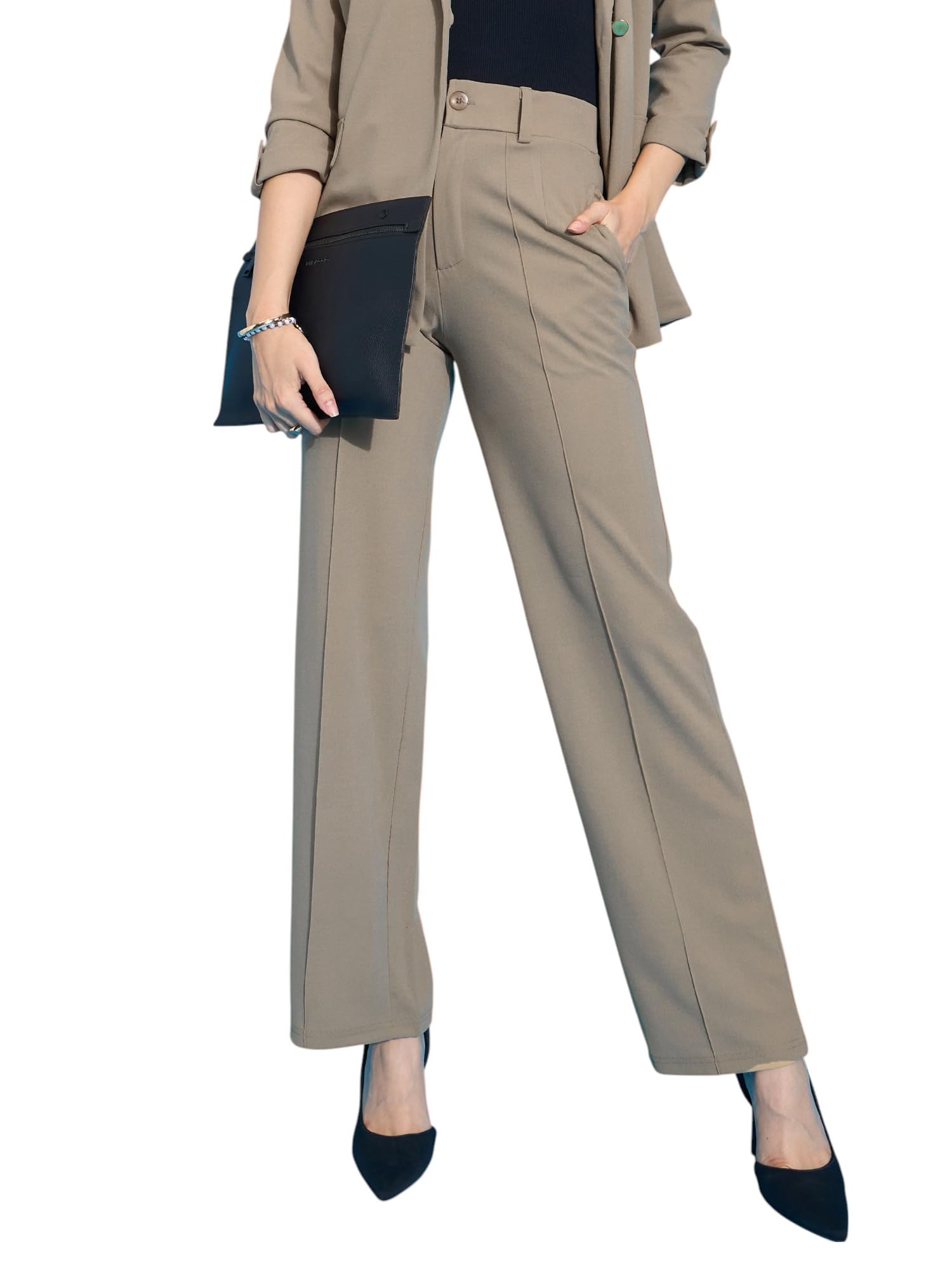 Flying Machine Sassafras Women Front Darted Pants in neutral