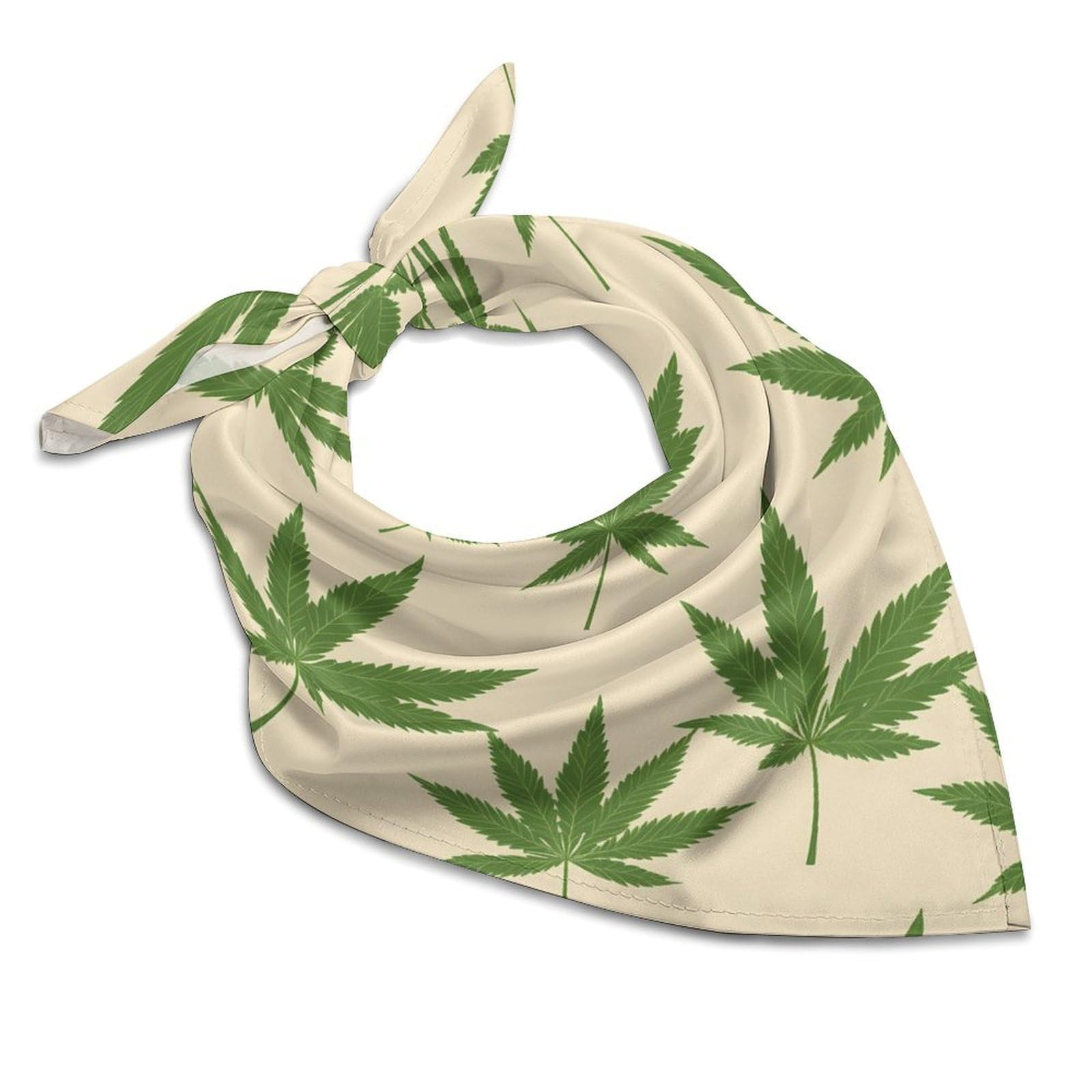 Smazdfxx Unisex As Pic Weeds Pattern Fashion Head Scarf For Women Silk Like Bandana Kerchief Satin Square Scarves Gifts