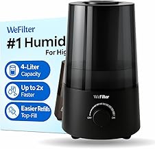 4L Cool Mist Ultrasonic Humidifier for Room | Bedroom, Baby Room & Office | Silent 25dB Operation | 30H Runtime | Top-Fill & Rotating Nozzle | Black