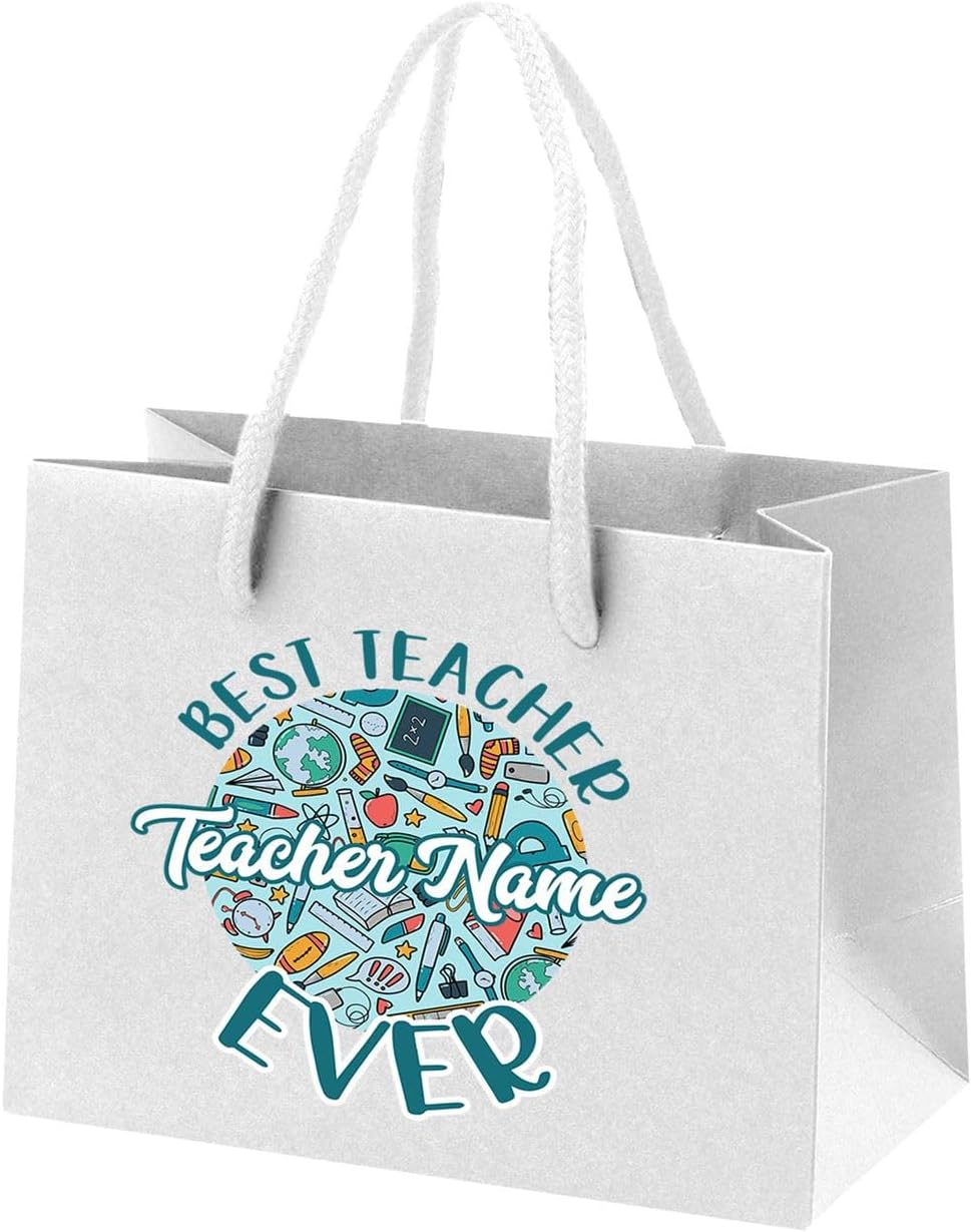 Personalised Teacher Gift Bag for Women Men Teachers - Paper Gift Bags ...