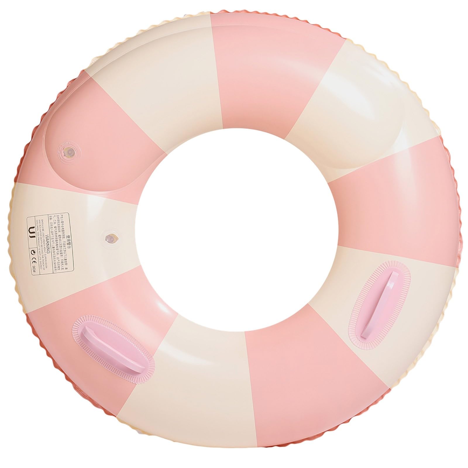 2PCS Stripe Pool Swim Ring with Handles Inflatable Pool Floats Water Large Adult Swimming Pool Float Beach Lake Summer Holiday (One Size)