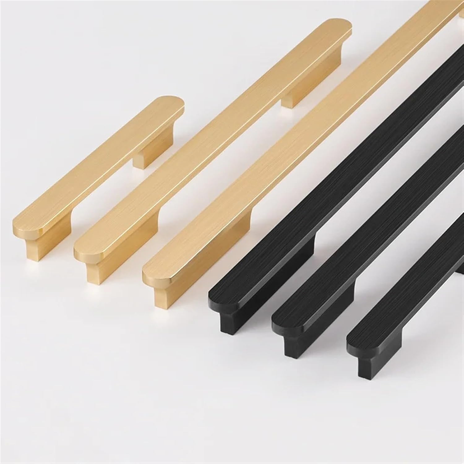 Modern Door Closet Knobs Black Gold Kitchen Cabinet Pull Drawer Cupboard Handle Sliding Door Hardware Furniture Handle and Knob 1Pcs (Color : Black 192mm)