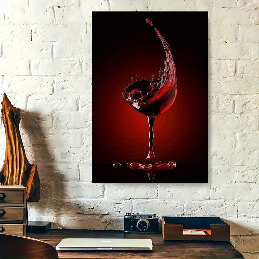 Toile de vin rouge cadre intérieur déco murale sans effort - 4
