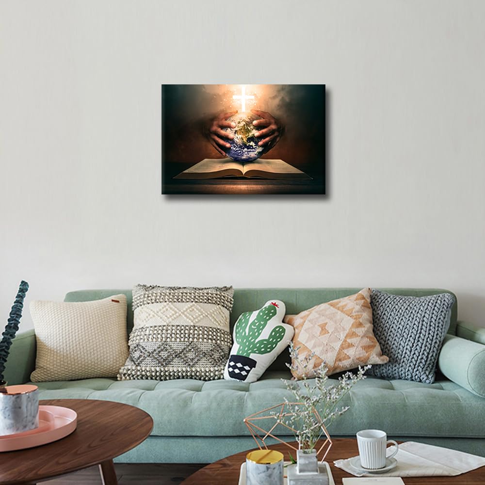 TISHIRON 1 Piece Canvas Prints Holy Bible Wall Art Modern Home Decor Jesus Christ Poster Living Room Christ Redeemer Bedroom Decoration Artwork Painting Framed Ready to Hang - Image 4