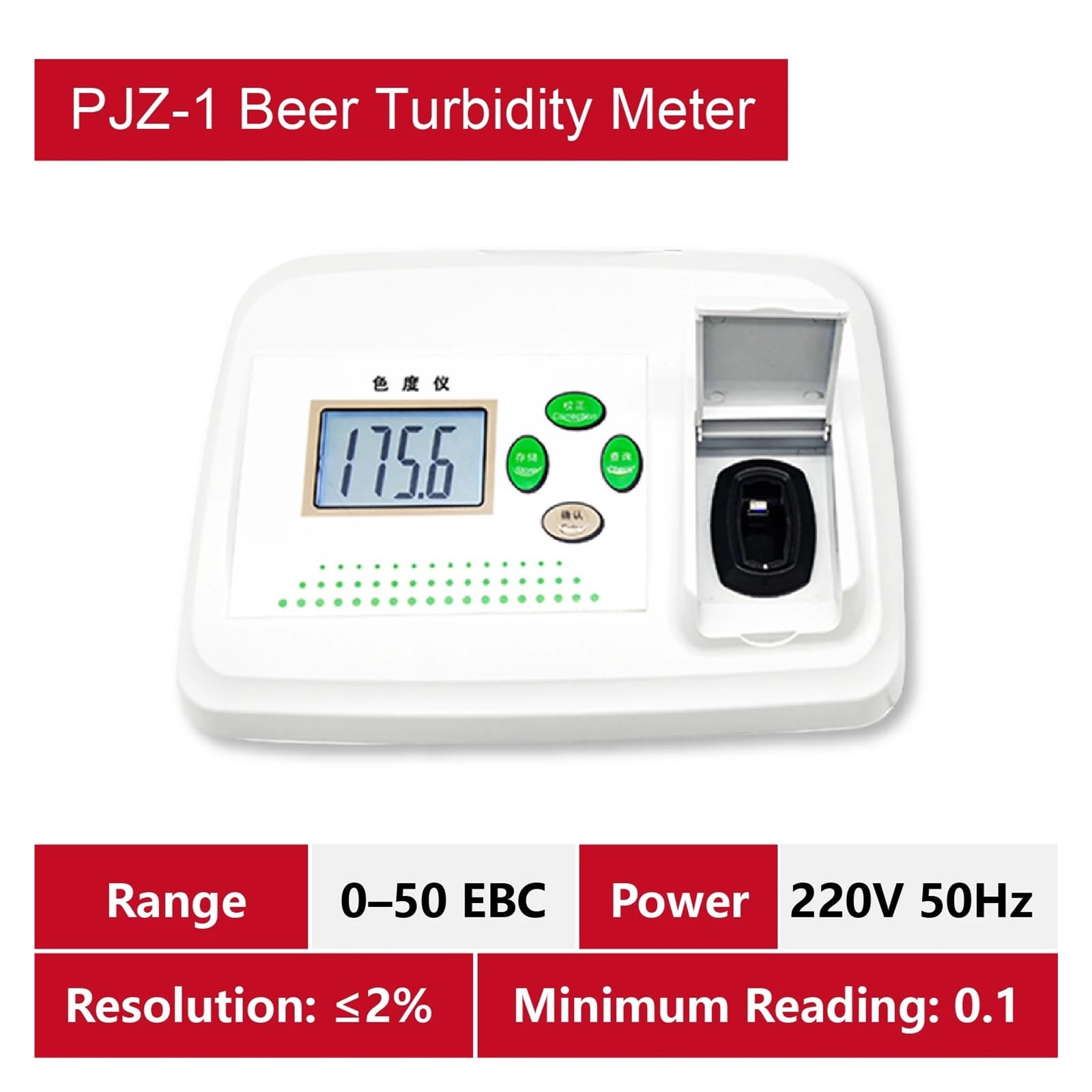 Turbidímetro de cerveza de doble propósito con pantalla LCD, analizador de turbidez de mesa de 0-200NTU for uso en cervecería para la industria del vino vegetal(PJZ-1)