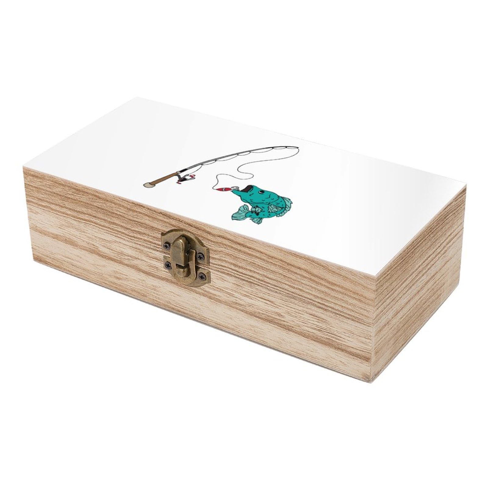 Amazon｜木製ボックス 釣り 竿 フィッシュ 魚 収納ケース アクセサリー