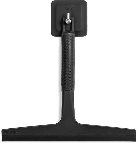 TOOLETRIES The Squeegee & Hook - All Purpose Shower Squeegee for Glass Doors, Silicone Grip, Bathroom Cleaner Tool Household Window Mirror Squeegee, Bathroom Accessories & Cleaning Supplies - 10 Inch