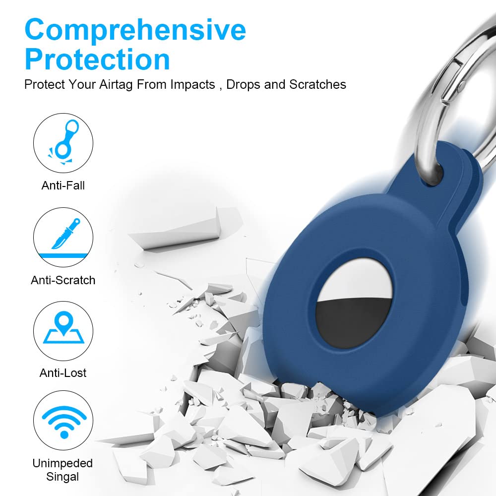 Ainiv Llavero para AirTag, 1 Pieza Llaveros para AirTag Funda Protectora de Silicona, Localizador Keychain Portátil Antipérdida, Protectora Funda Mascotas y Mochilas — view 4