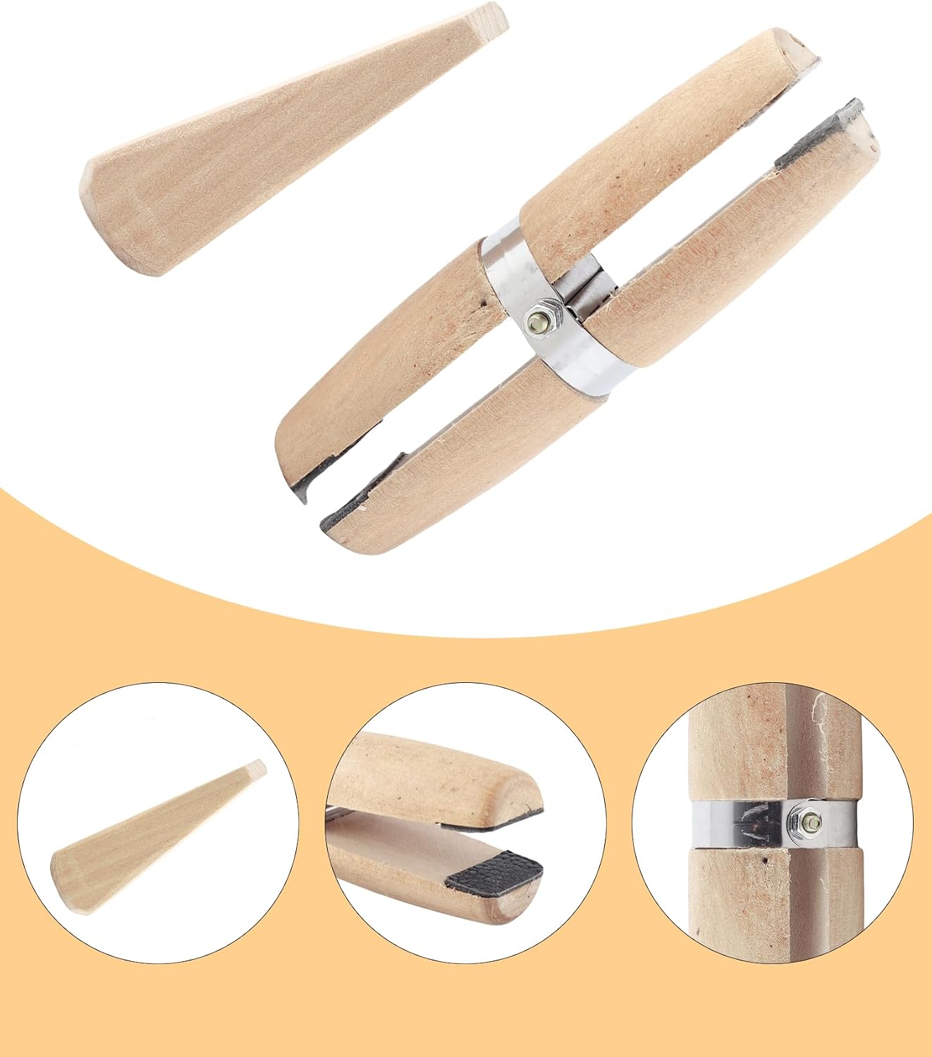 KooingTech Ring Clamp, Ring Clamps Jewelry Making, Wooden Jewelry Clamp for Gripping and Fixing Small and Delicate Components