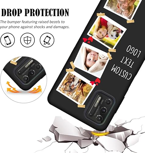 Vista 111 de Funda personalizada para Motorola Moto G Stylus 2021 con nombre de foto, texto y foto, GStylus personalizado -21 funda suave y fina (negro) de 6.8
