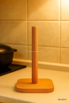 Busstier Bambu Kağıt Havluluk Doğal Ahşap Mutfak Tezgahı İçin Dikey Kağıt Havlu Standı Modern Şık Tasarım Dayanıklı Kolay Temizlenir Kaymaz Tabanlı Pratik Kağıt Havlu Tutucu Organizer (Kare)