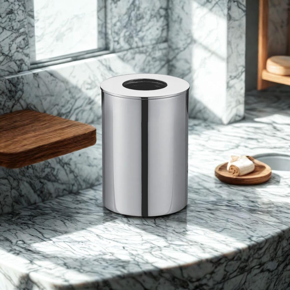 Aqua Rondo Tumbler Holder Bathroom Accessory Chrome Finish Wall Mounted Solid Brass Long Lasting Rust Resistant Easy Install Bathroom Organizer for Toothbrush Toothpaste Razors