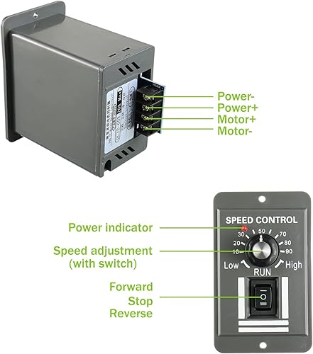 Miniatura 2 de Controlador de velocidad del motor DC 12-60V 20A Regulador PWM ajustable Interruptor de control adelante/retroceso del motor eléctrico Regulador de
